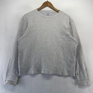 J Crew Thermal Shirt men's Large Gray Waffle Muscle Broken In Vintagey y2k Boxy
